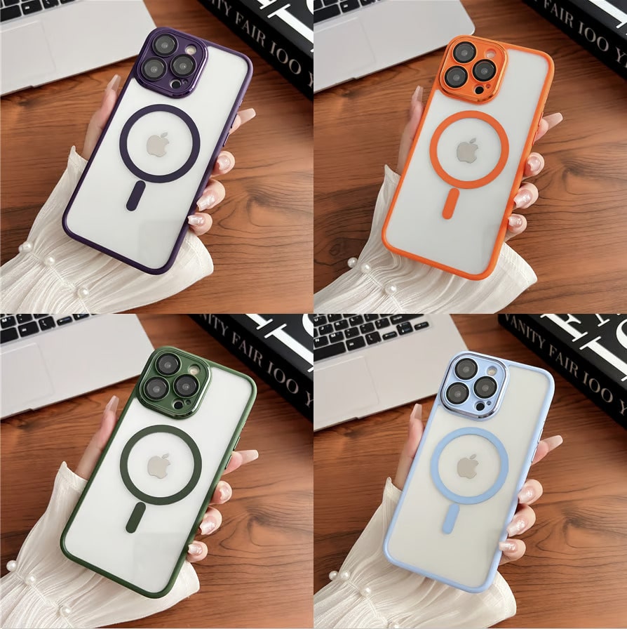 BlueBear iPhone 15 Series MagSafe Shockproof Transparent Case with Chrome Camera Protection